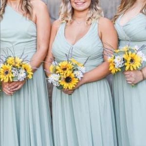 Sage green davids bridal dress